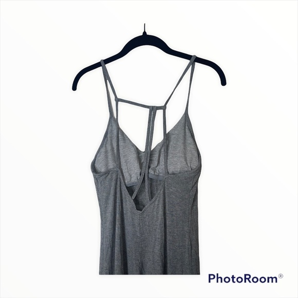 FABLETICS Gray Evelyn Stretch Maxi Dress Strappy Back Athletic Size Medium - Picture 5 of 7